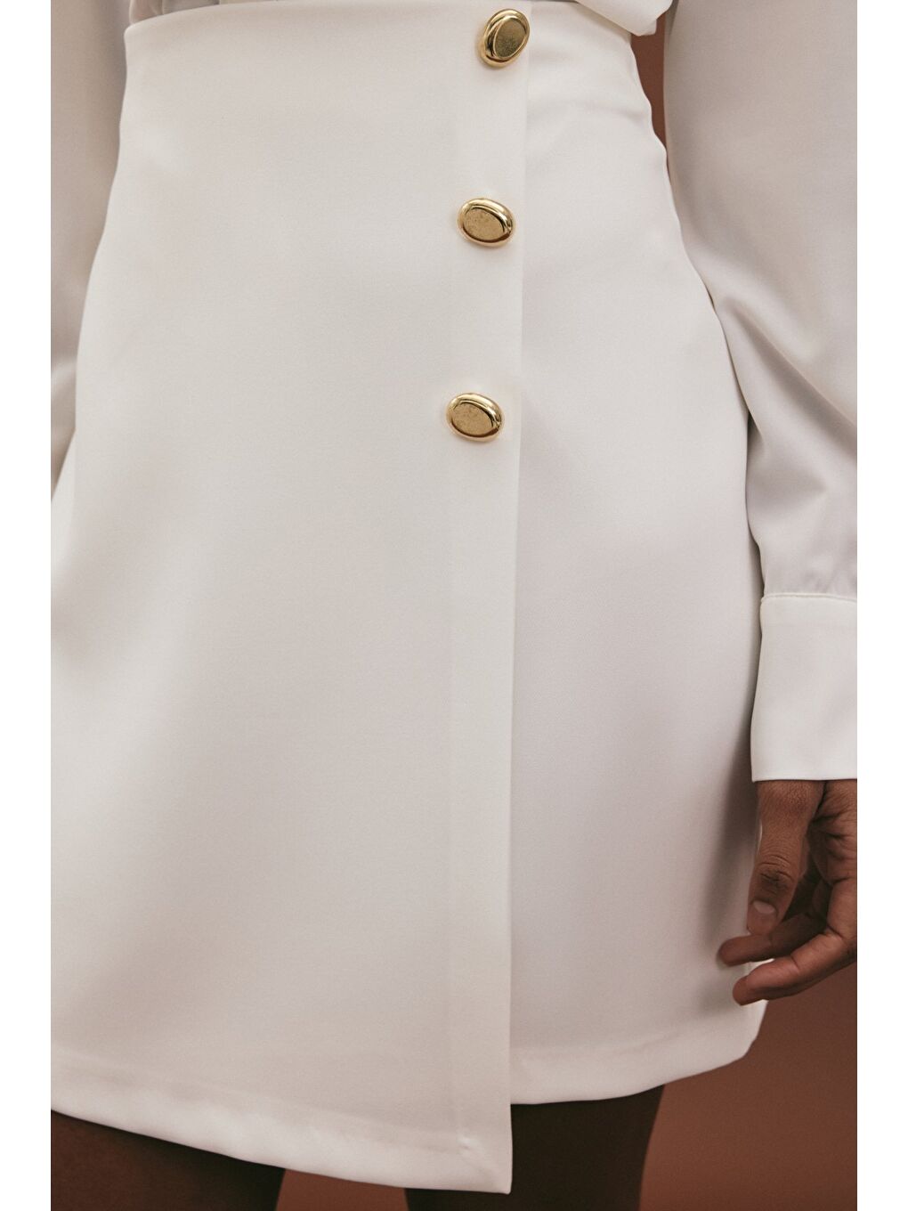 Lucy Mini Etek - Ekru-5