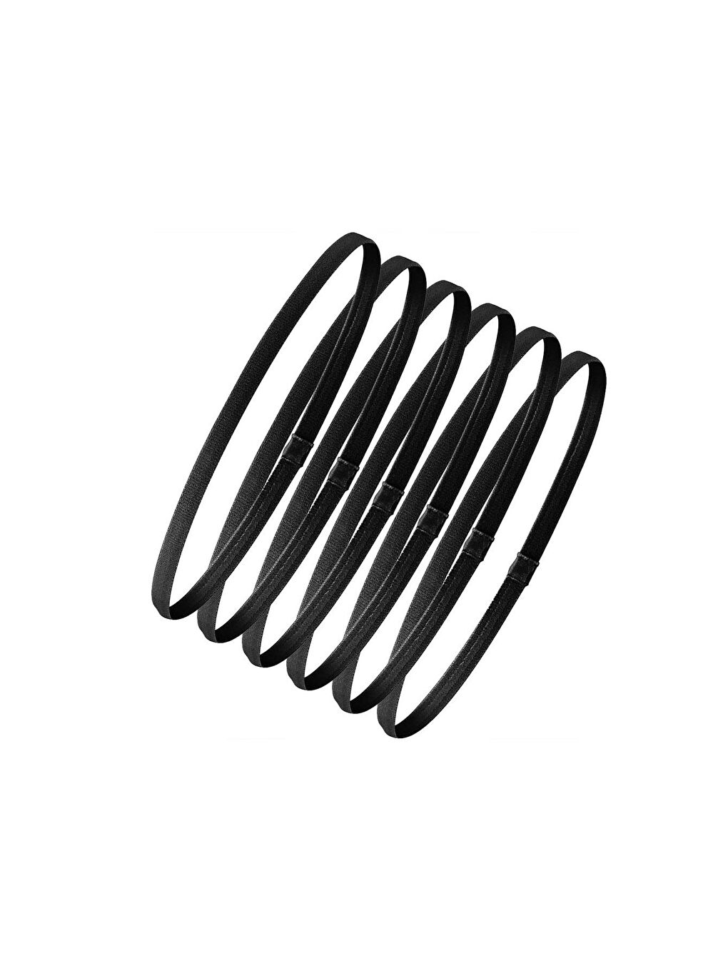 Esnek Siyah Sporcu Saç Bandı 6'lı Paket