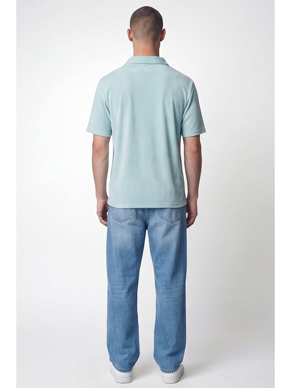 Yeşil Giotelli Erkek Mint Normal Kesim Regular Fit Havlu Polo Yaka Tişört-4