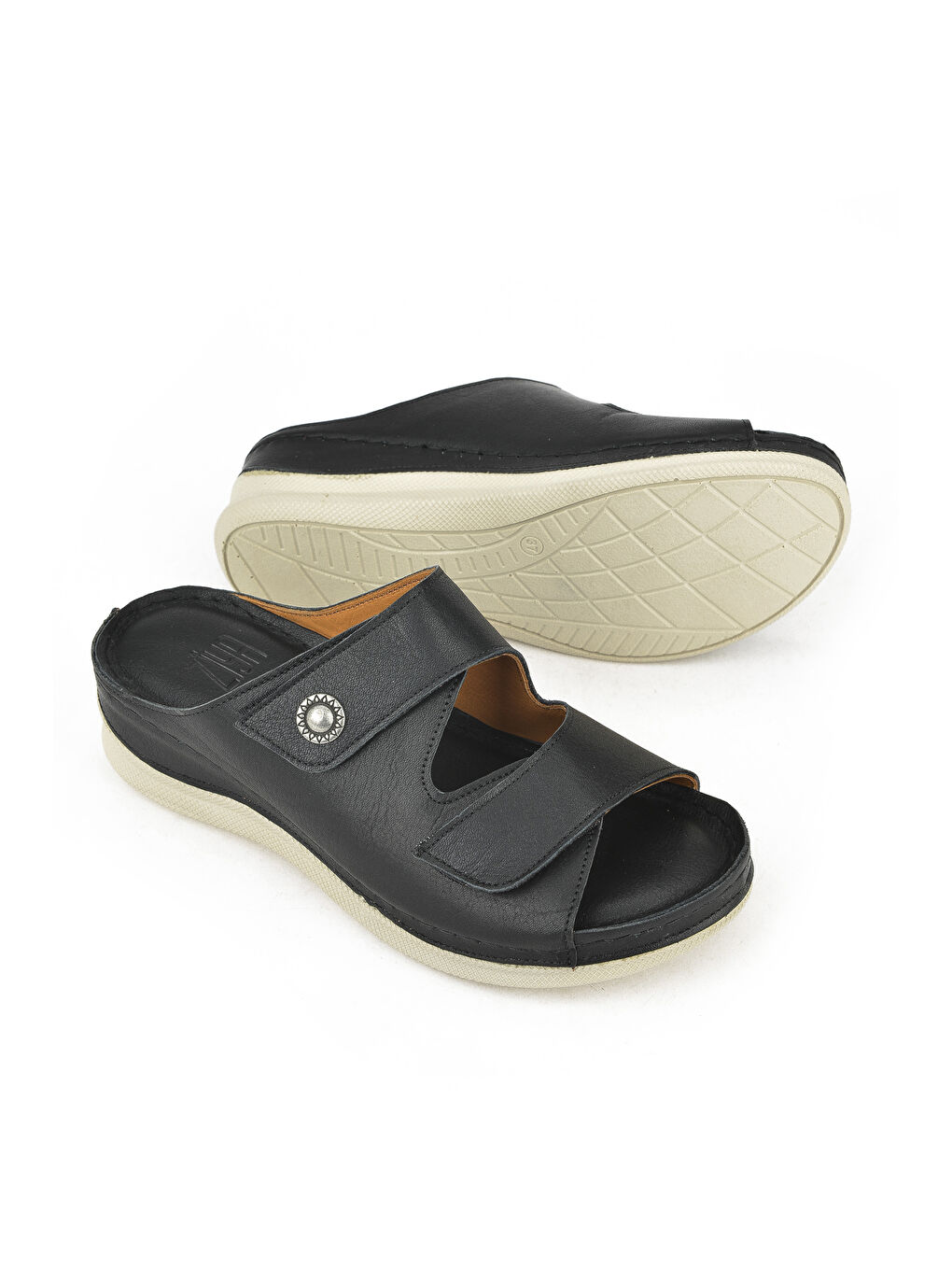 Kadın Hakiki Deri Terlik 1411034Z415 Siyah-1