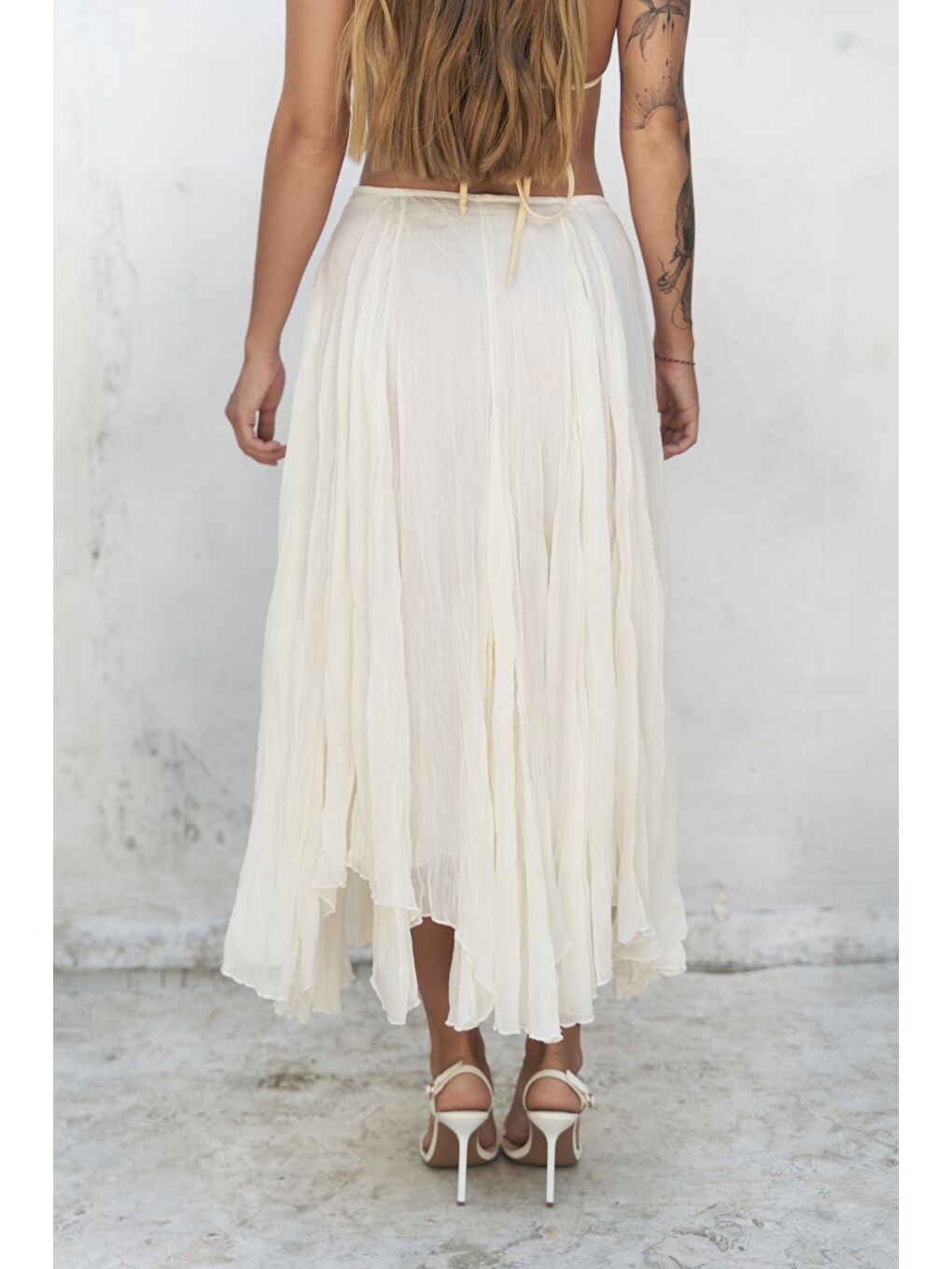 Assa Pileli Ekru Etek-2