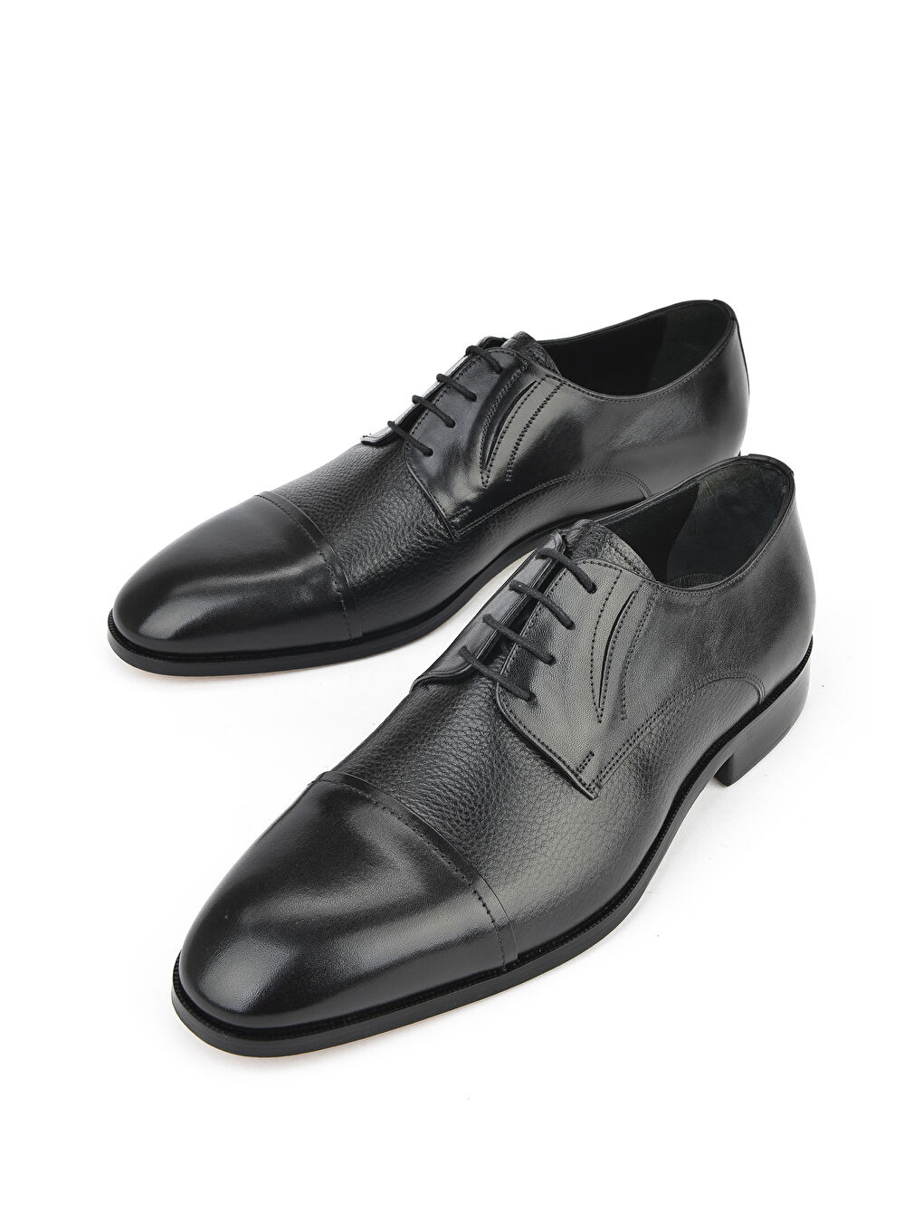 Erkek Hakiki Deri Kösele Ayakkabı 151145Z480 Siyah-4