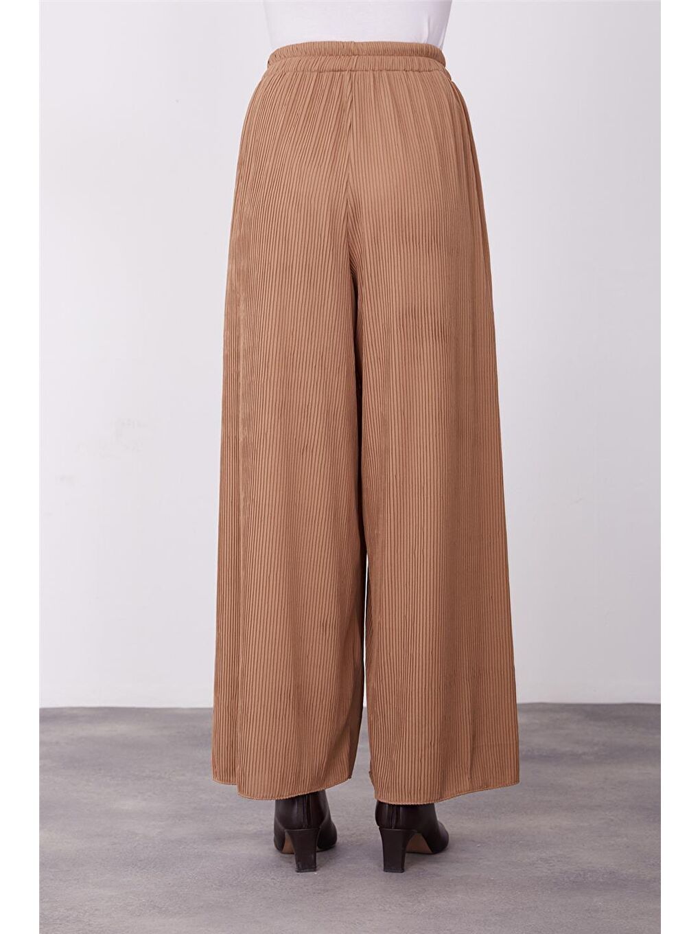 Kahverengi Beli Lastikli Ve Tünelli Pantolon 23K2433 Çikolata-3