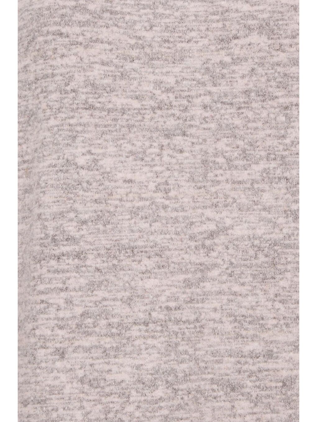 Bej Büyük Beden Elastanlı Uzun Kollu Yuvarlak Yaka Triko Elbise 301737-4