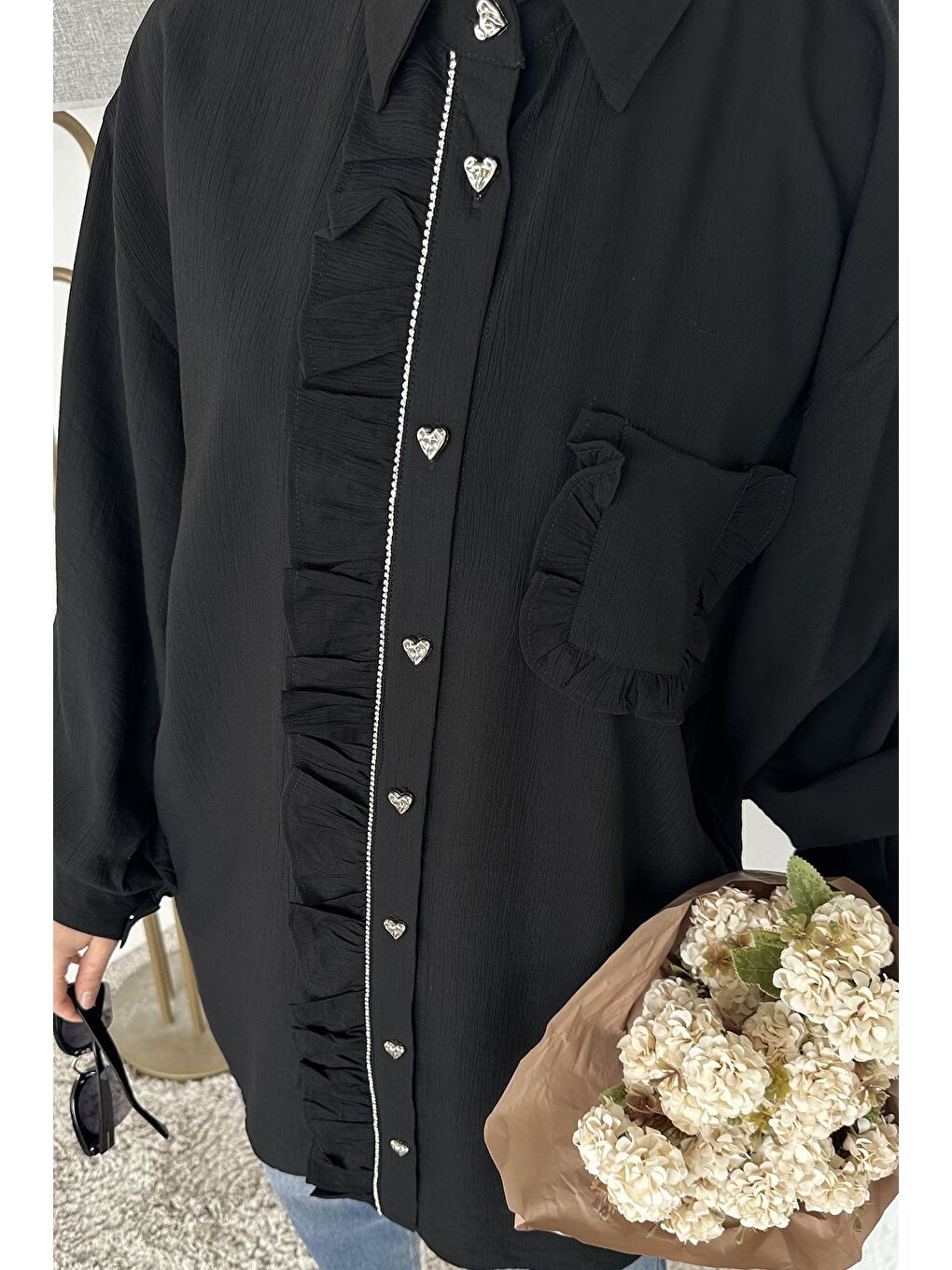 Siyah Kapüşonlu Fermuarlı Mevsimlik Tesettür Kap-4