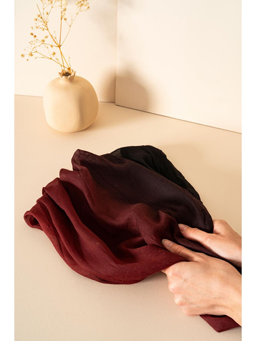 Siyah Kadın Degrade Konfor Şal-1