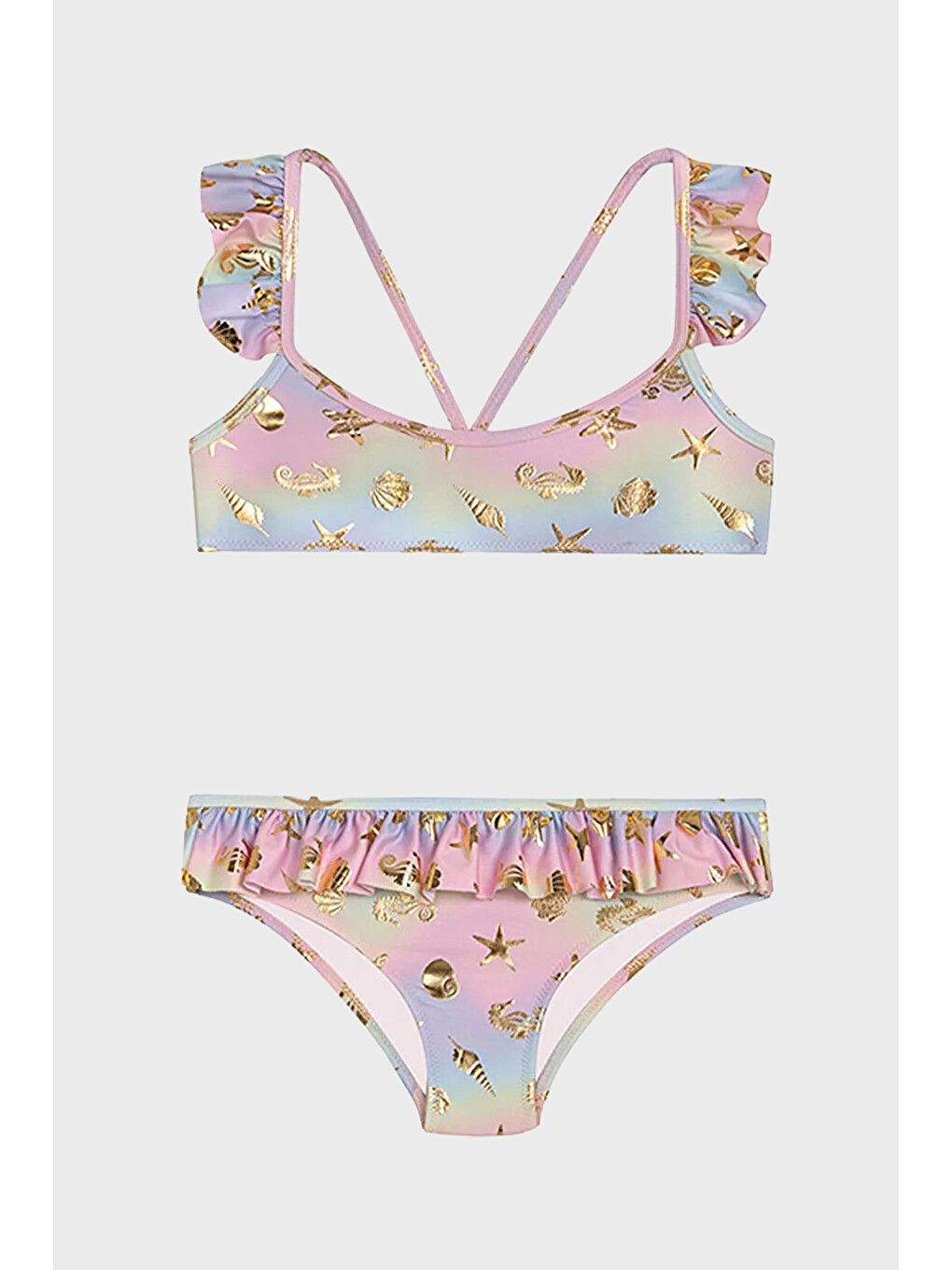 Sarı Golden Desenli UPF 50+ Korumalı Çabuk Kuruyan Bikini SB2514000611
