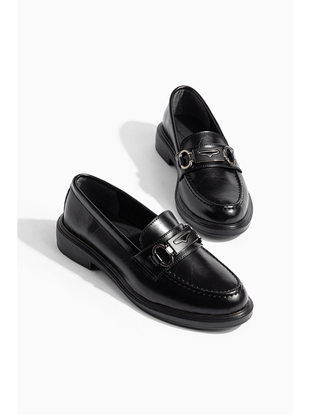 Siyah D705 Günlük Ortopedik Kadın Loafer Ayakkabı