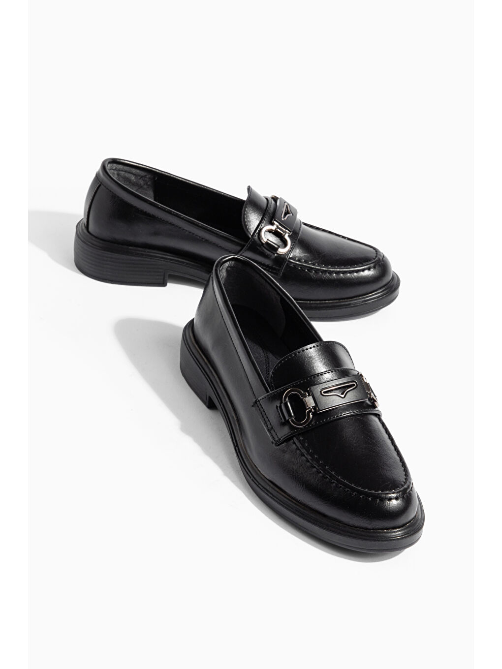 Siyah D705 Günlük Ortopedik Kadın Loafer Ayakkabı-1