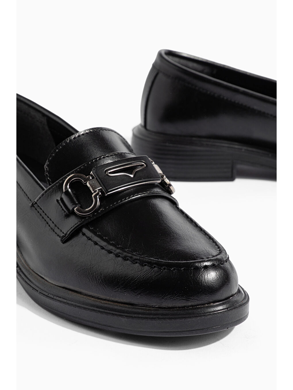 Siyah D705 Günlük Ortopedik Kadın Loafer Ayakkabı-3