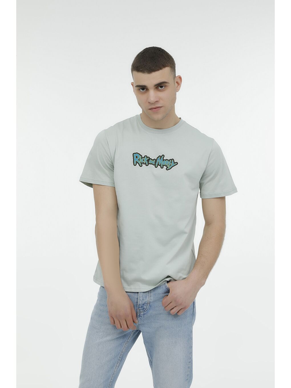 ML RICKMORTY 11LSN16 3FX Yeşil Erkek Kısa Kol T-Shirt