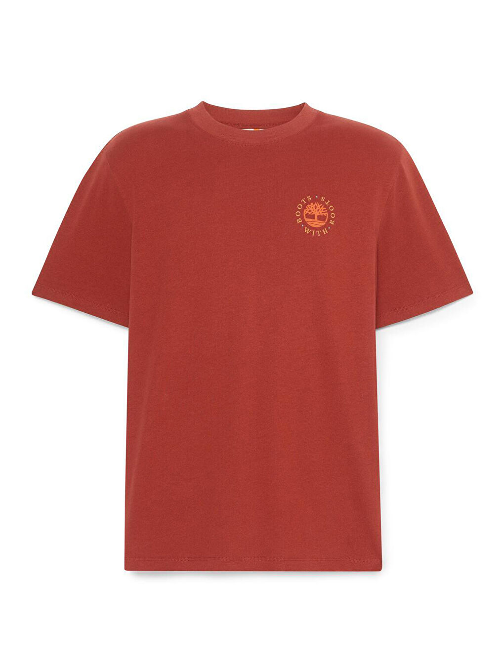 Washed Boot Lab Back Graphic Erkek Kırmızı Yuvarlak Yaka Tişört