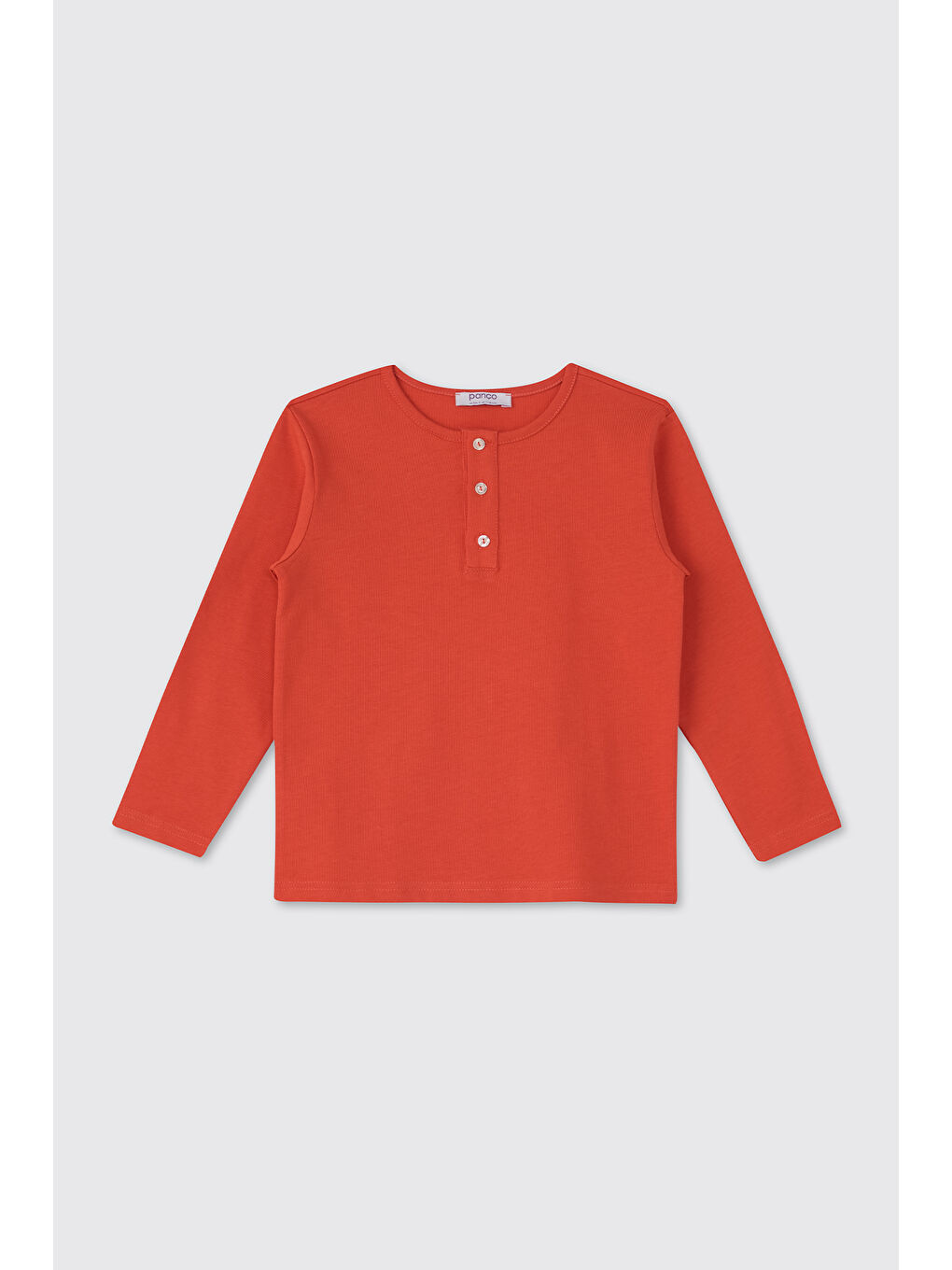 Kahverengi Erkek Çocuk Yakası Düğmeli Kiremit Tişört