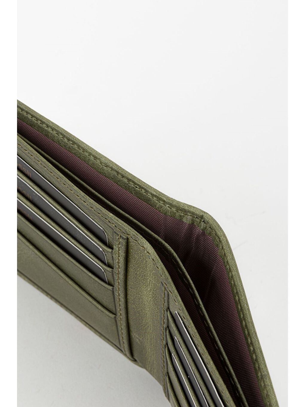 Mor Kutulu Hakiki Deri Ekstra Kartlıklı Yatay Gri Crazy Erkek El Portföyü Cüzdan-2