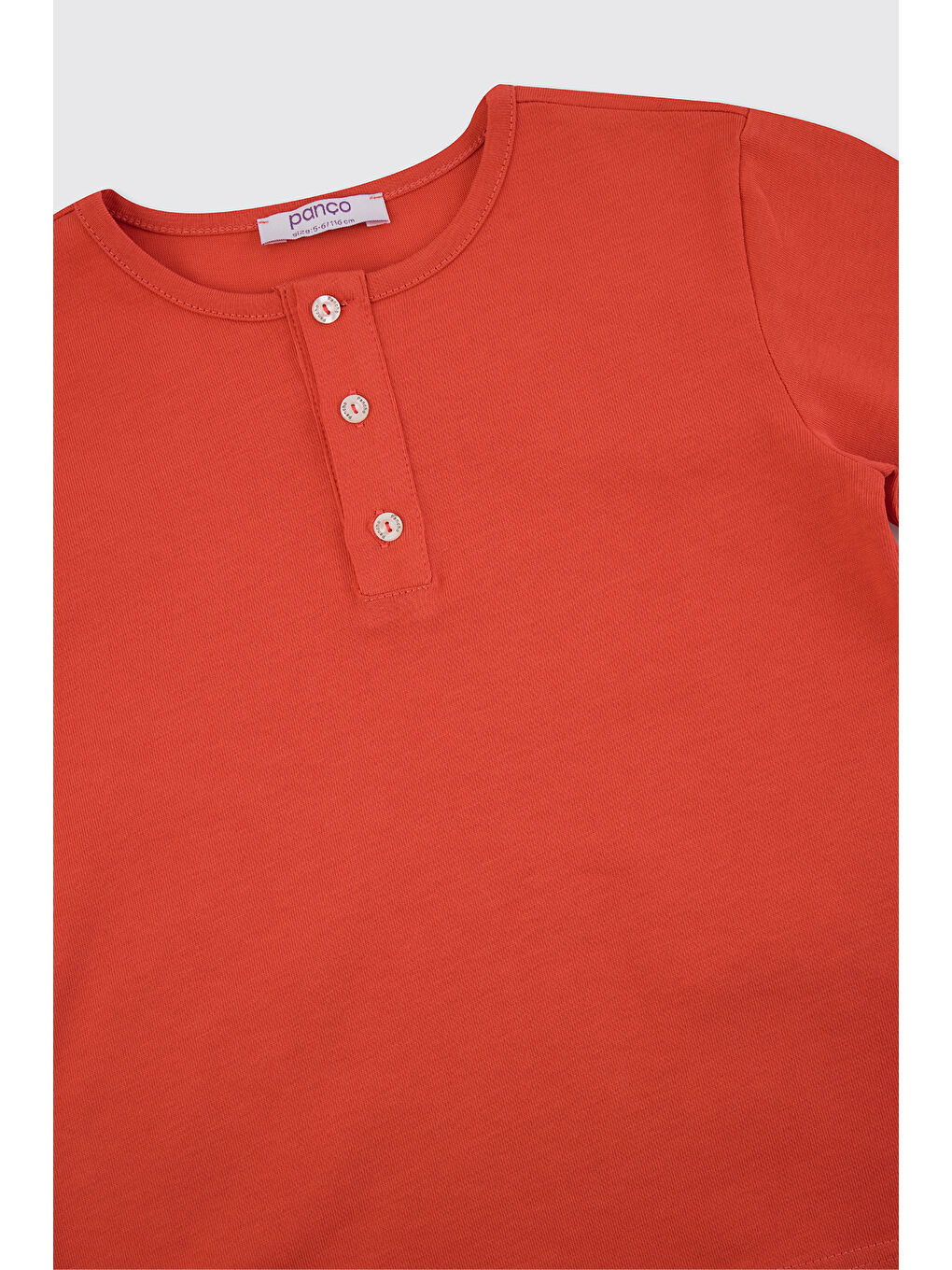 Kahverengi Erkek Çocuk Yakası Düğmeli Kiremit Tişört-2