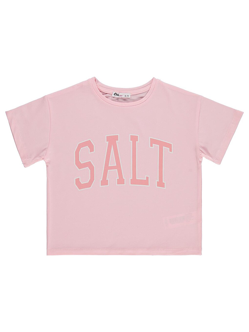 Girls Salt Baskılı 6-9 Yaş Tişört - Pembe