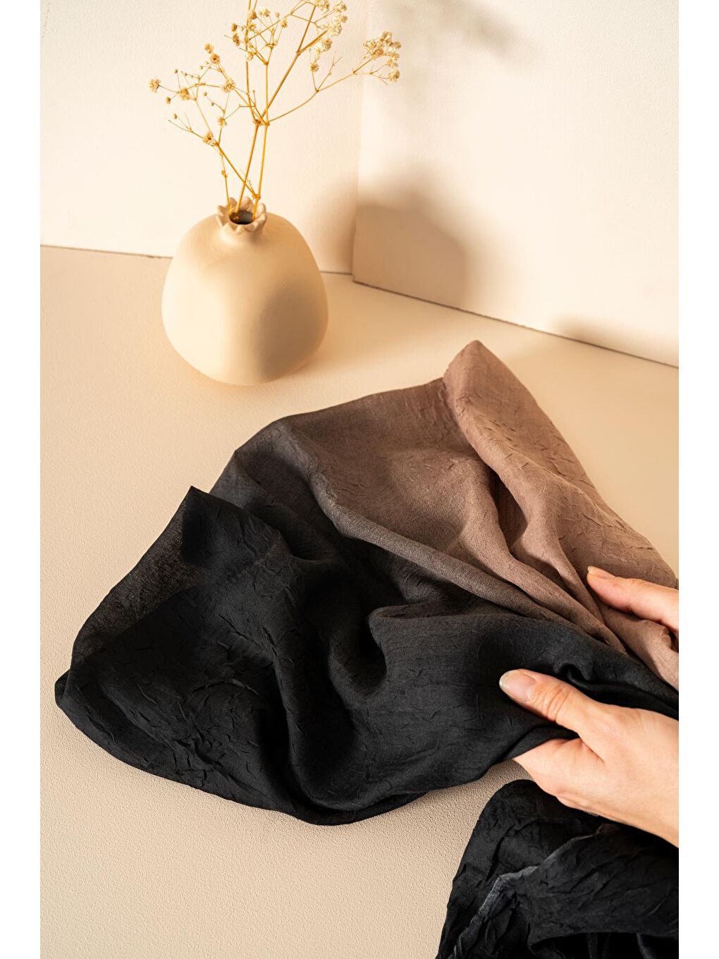 Siyah Kadın Degrade Konfor Şal-2