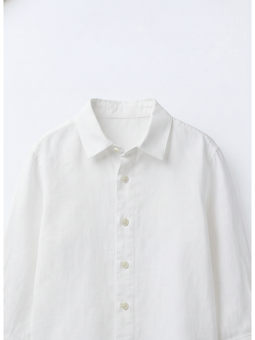 Unisex Çocuk Pamuklu Beyaz Keten Gömlek – Kolları Ayarlanabilir-2