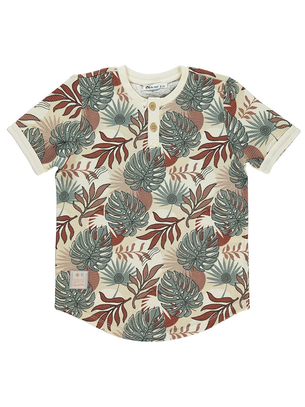 Bej Erkek Çocuk Tişört 10-13 Yaş Fil Dişi