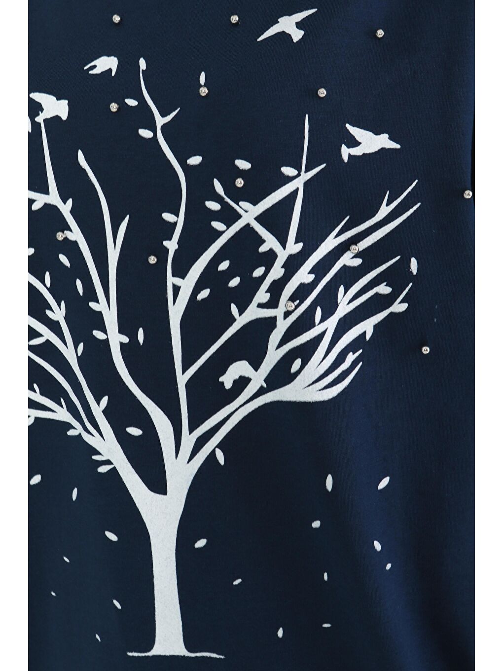 Baskılı Taşlı T-Şhirt Lacivert - 27375-3