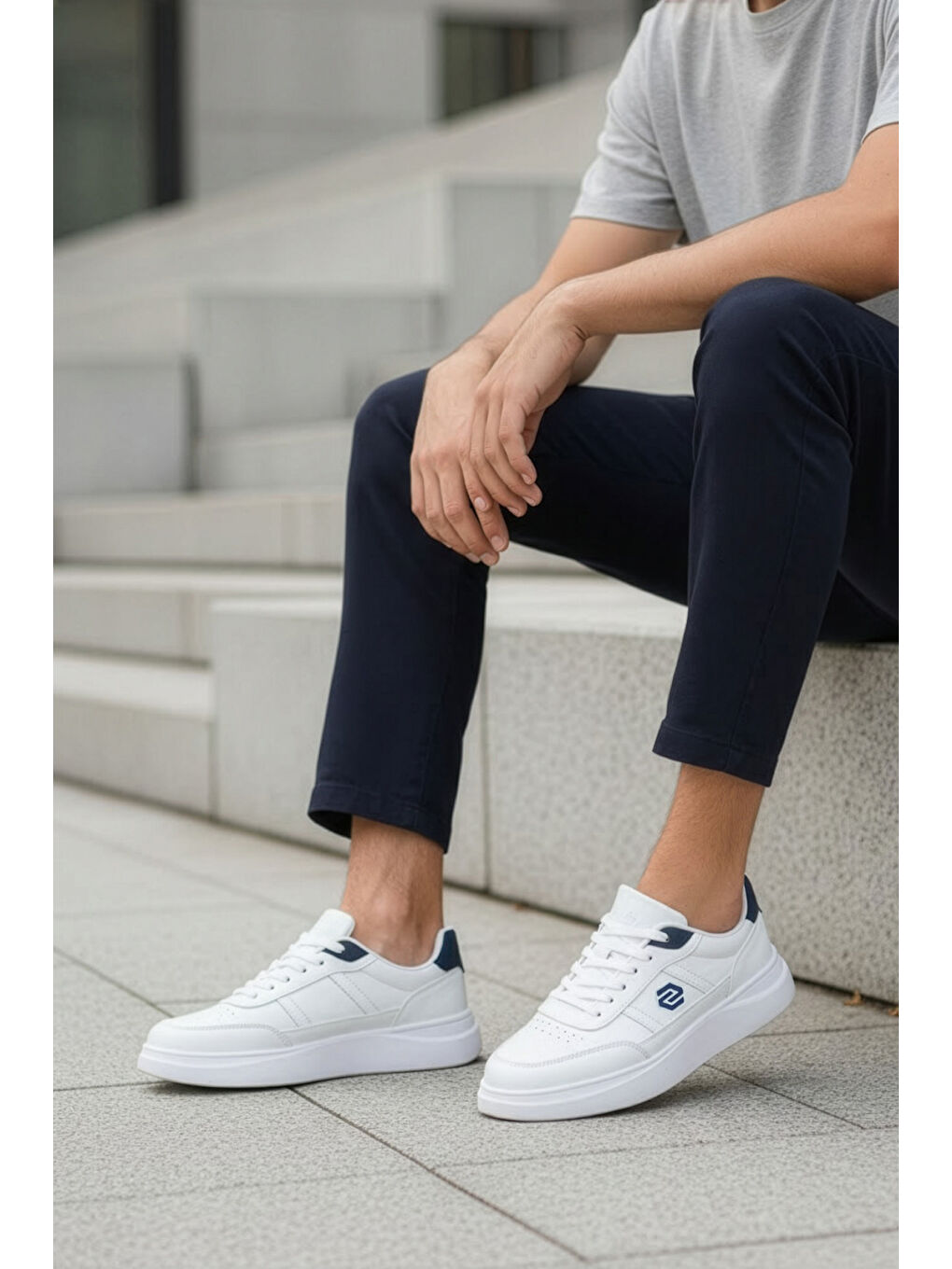 Beyaz D07003 Günlük Ortopedik Erkek Sneaker Spor Ayakkabı