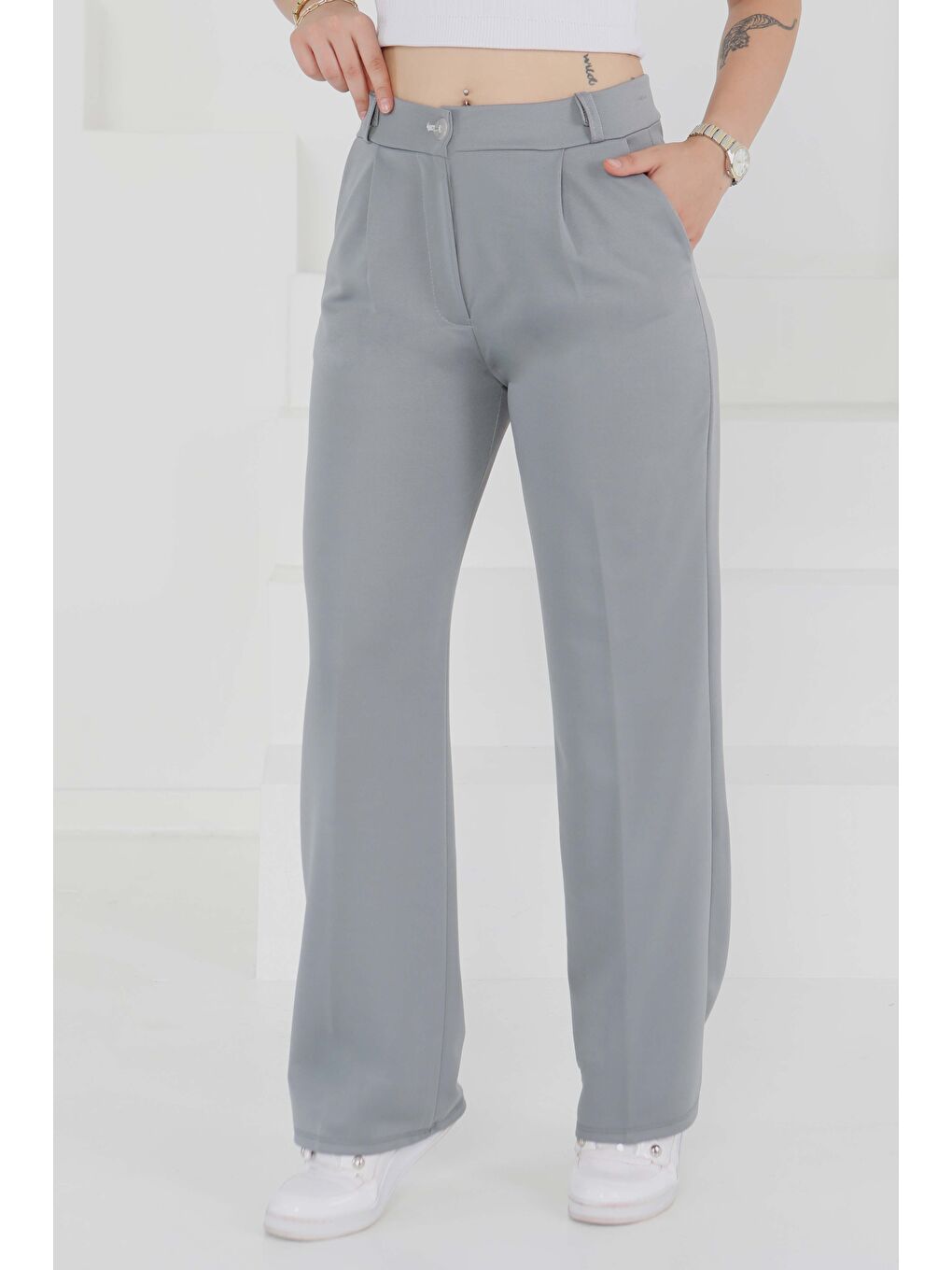 Cepli Palazzo Pantolon Gri - 27487