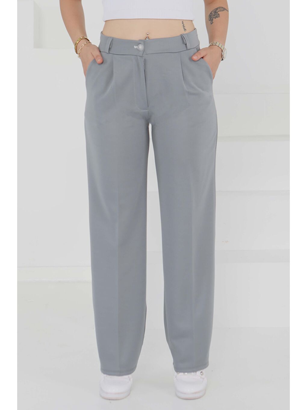 Cepli Palazzo Pantolon Gri - 27487-1