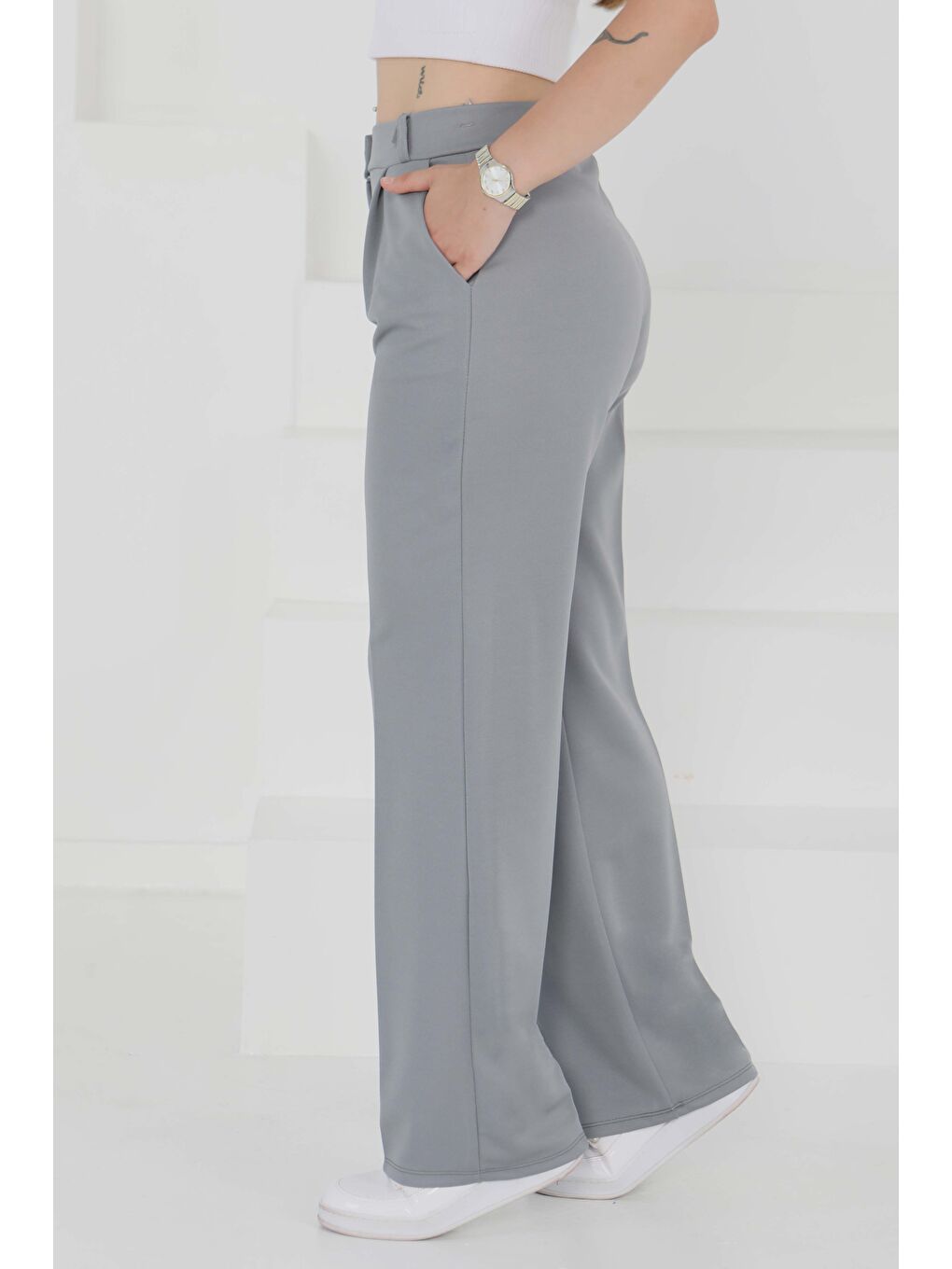 Cepli Palazzo Pantolon Gri - 27487-2