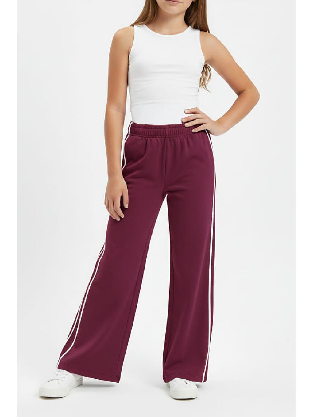 Mürdüm Kız Çocuk Eşofman Alt -Çift Biyeli 6-14 Yaş 12459