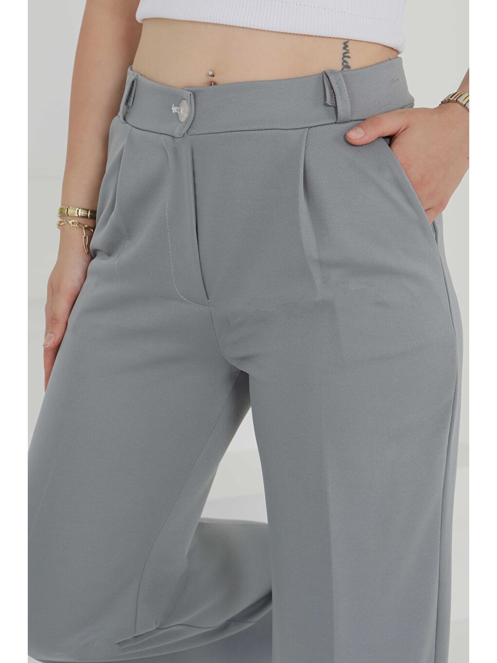 Cepli Palazzo Pantolon Gri - 27487-3