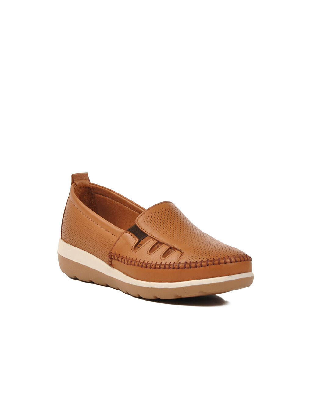 Kahverengi Taba Hakiki Deri Anatomik Kadın Casual Ayakkabı Z110 Z-2