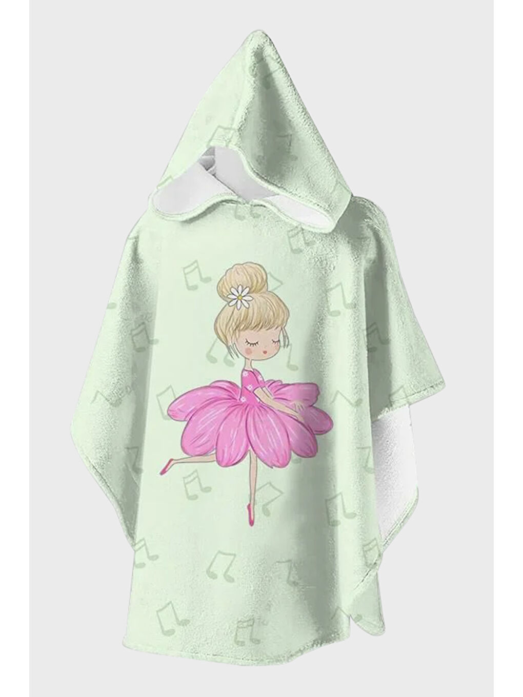 Yeşil Tango Desenli Pamuklu Kapüşonlu Uv Korumalı Havlu Panço SP2512000005