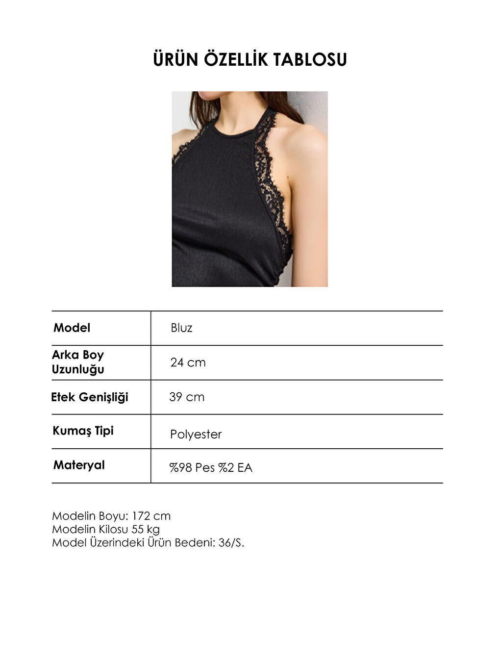 Kadın Siyah s6-1 Asimetrik Kesim Dantel Detaylı Boyundan Askılı Tasarım Bluz-5