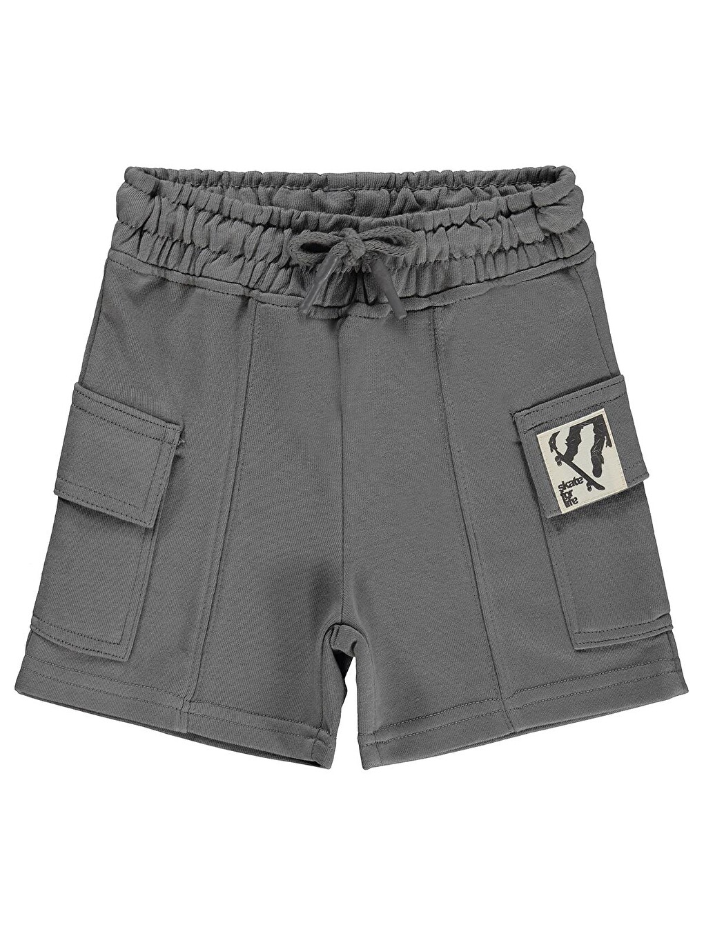Boys Basic Kargo Cepli 2-5 Yaş Kapri - Gri