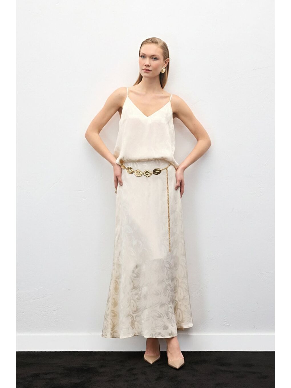 Lior Uzun Etek - Bej-3