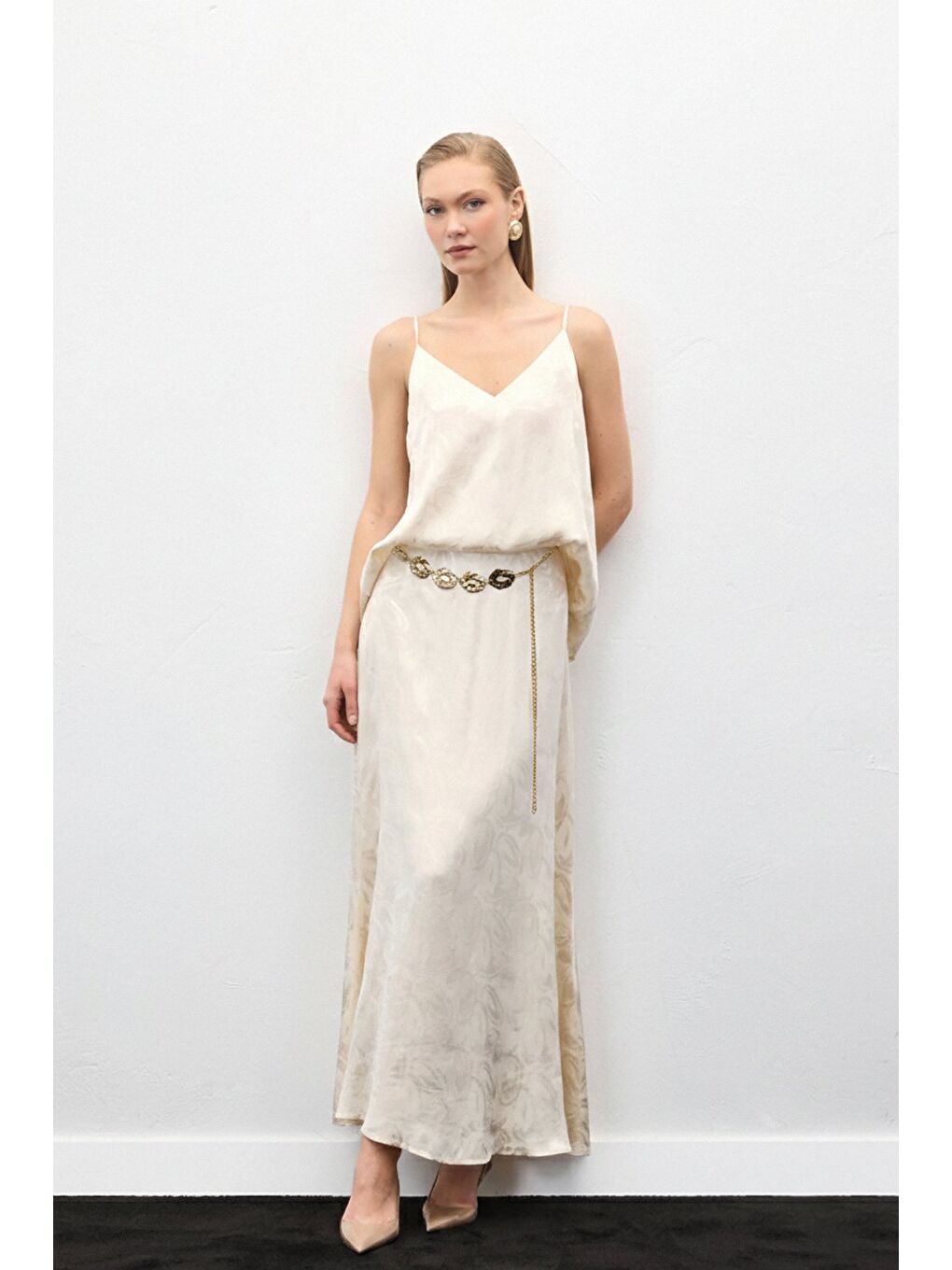 Lior Uzun Etek - Bej-4