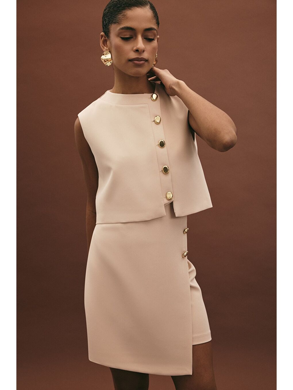 Lucy Mini Etek - Bej