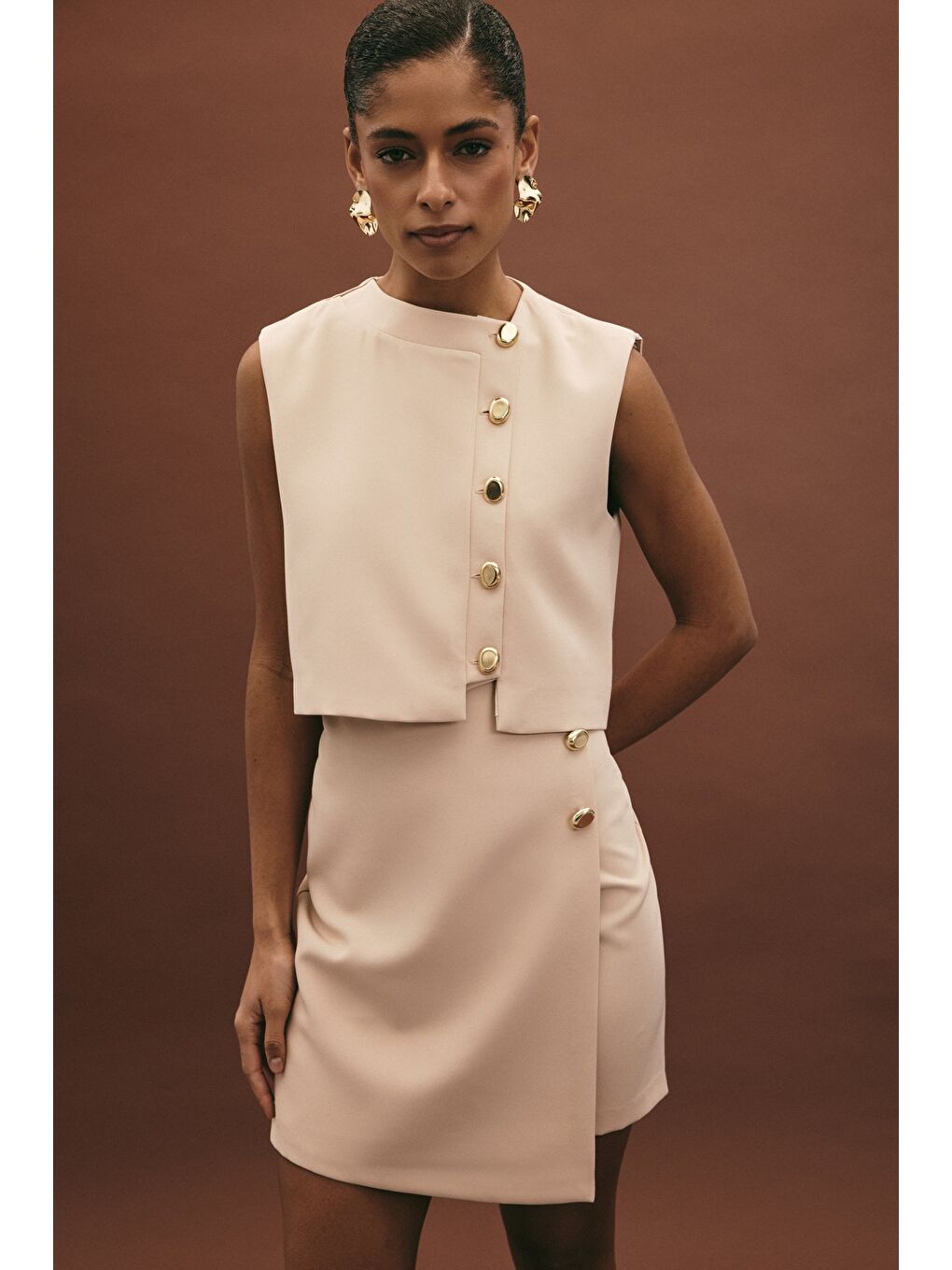 Lucy Mini Etek - Bej-1