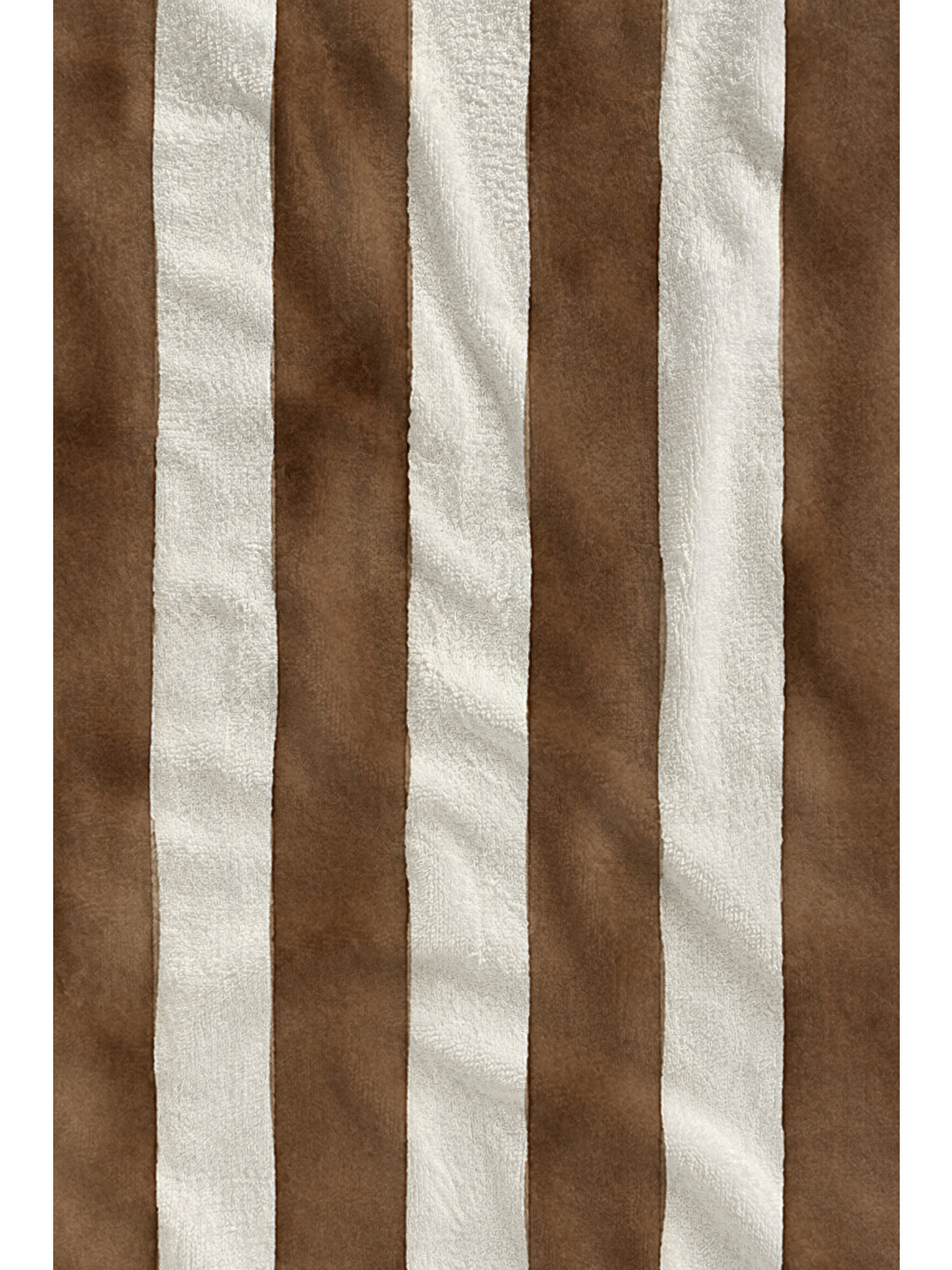 Suluboya Kahve Beyaz Dikey Çizgili Desenli 70x150 Plaj Havlusu - Dijital Baskılı Banyo Havlusu-2