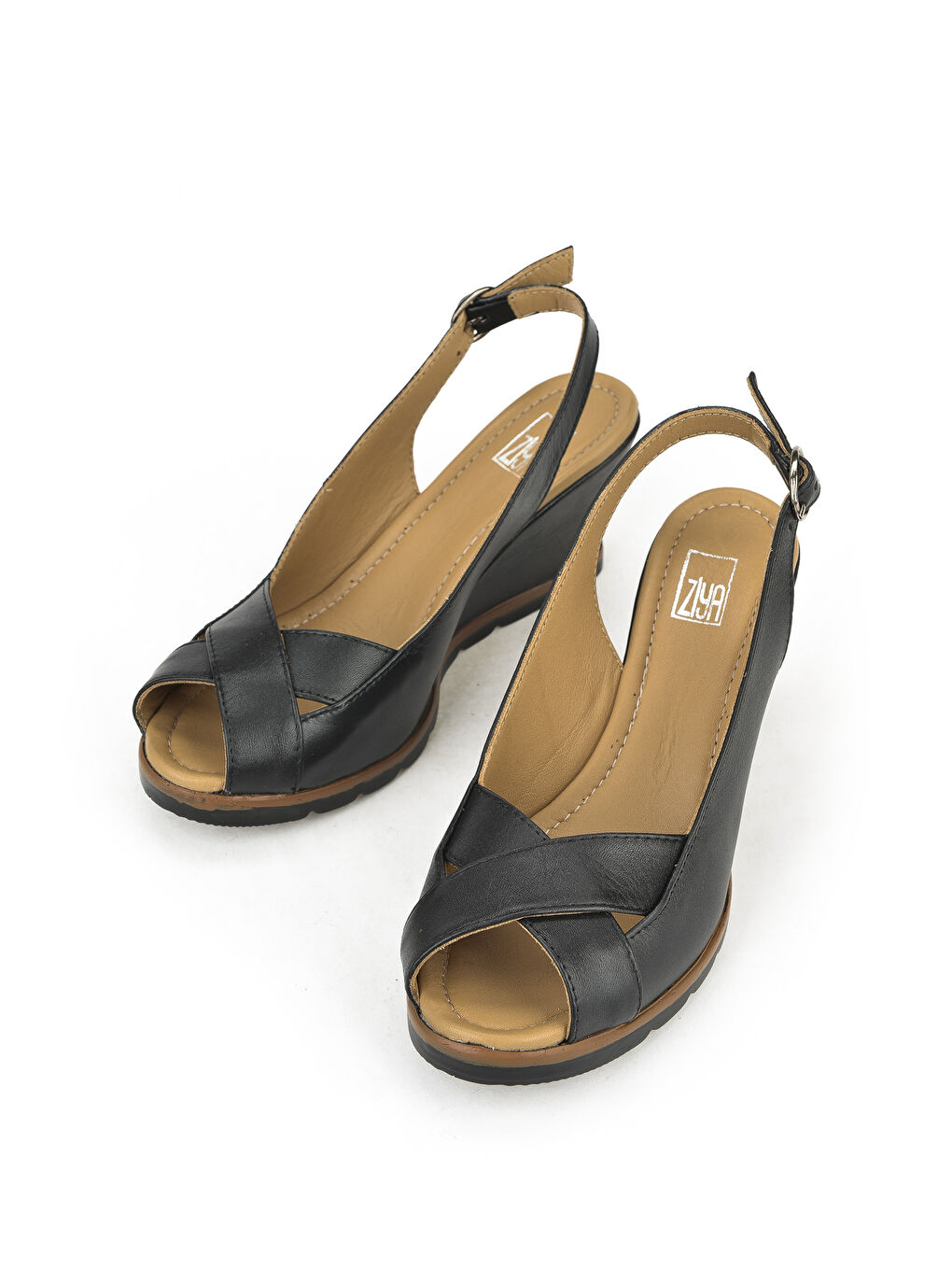 Kadın Hakiki Deri Topuklu Sandalet 141992Z32001 Siyah
