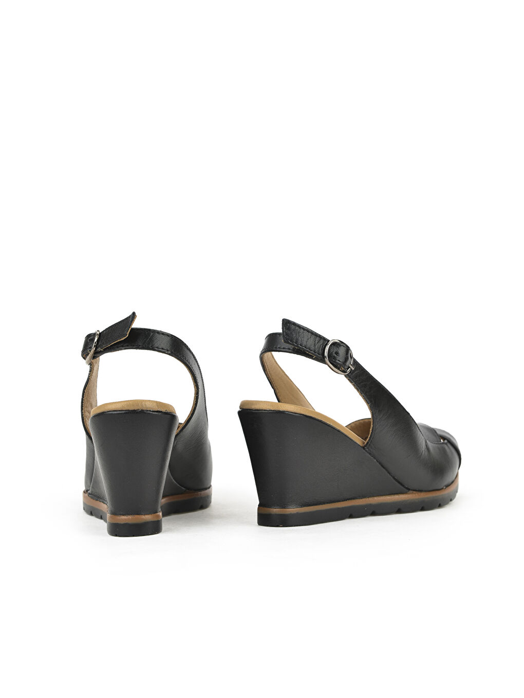 Kadın Hakiki Deri Topuklu Sandalet 141992Z32001 Siyah-1