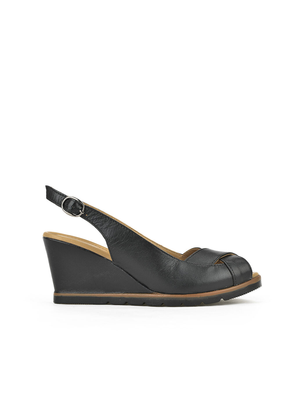 Kadın Hakiki Deri Topuklu Sandalet 141992Z32001 Siyah-3