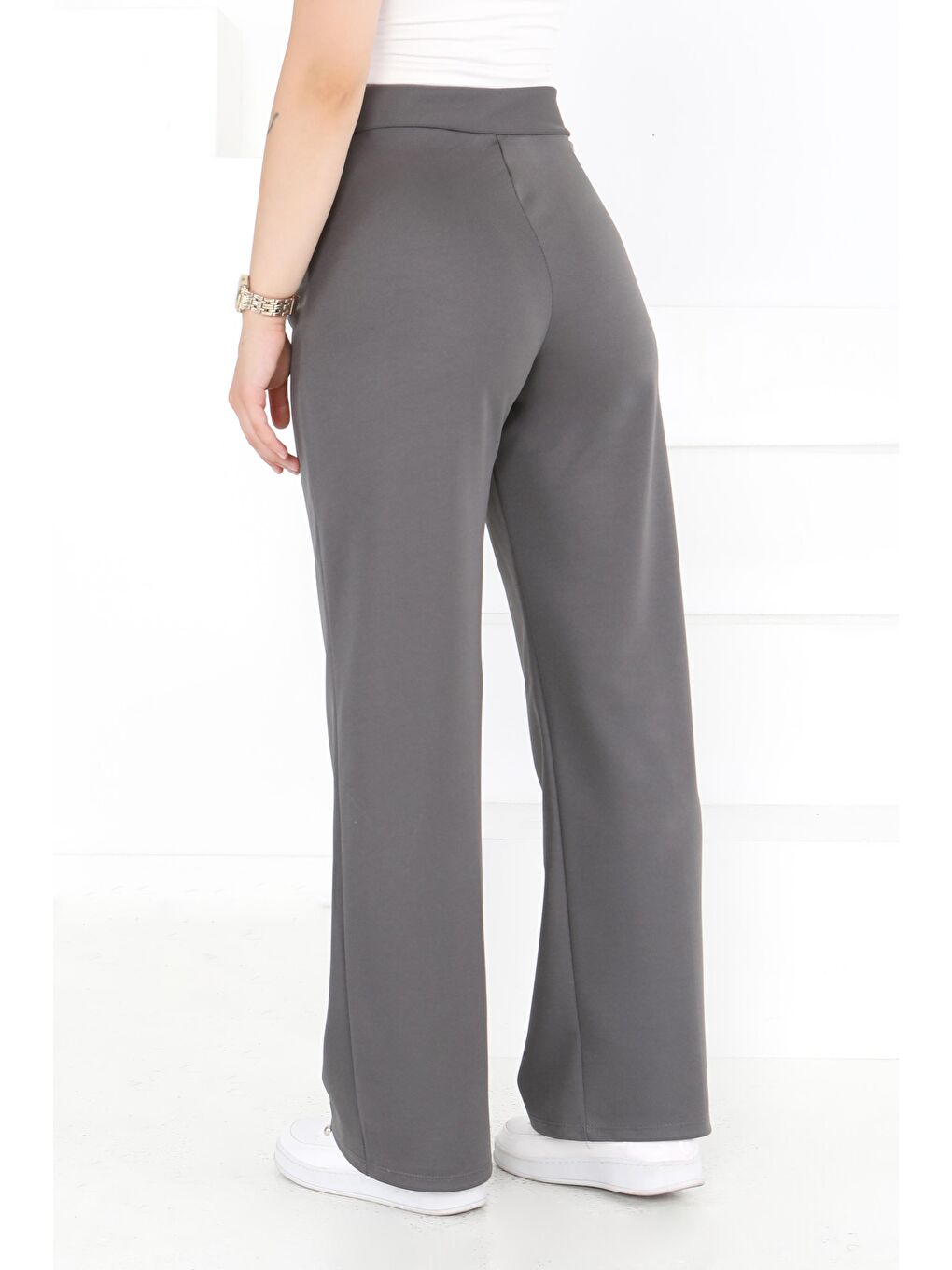 Gri Palazzo Pantolon Füme - 27077-4