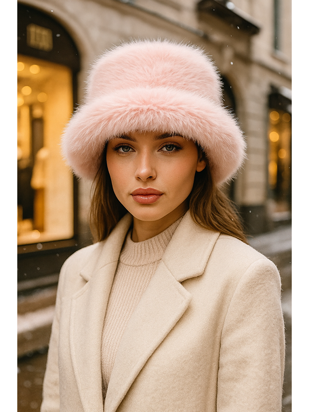 Pelüş Ayarlanabilir Pembe Bucket Kalpak Şapka-bere Spk1142-4