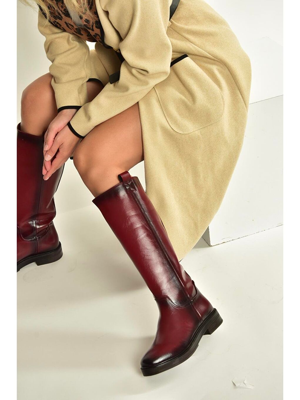 Bordo Kadın Çizme V312513560