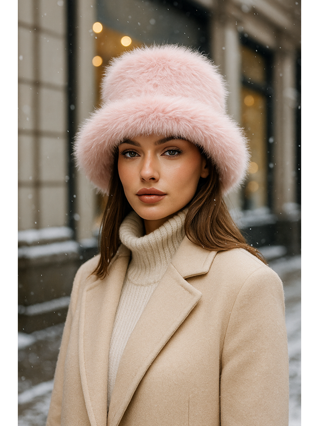 Pelüş Ayarlanabilir Pembe Bucket Kalpak Şapka-bere Spk1142-1