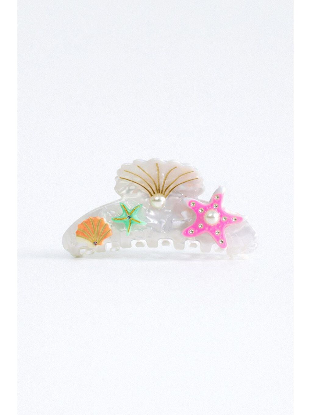 Pembe Deniz Figürlü Lüks Asetat Mandal Toka