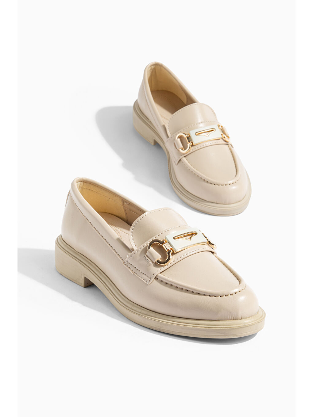 Bej D705 Günlük Ortopedik Kadın Loafer Ayakkabı-1