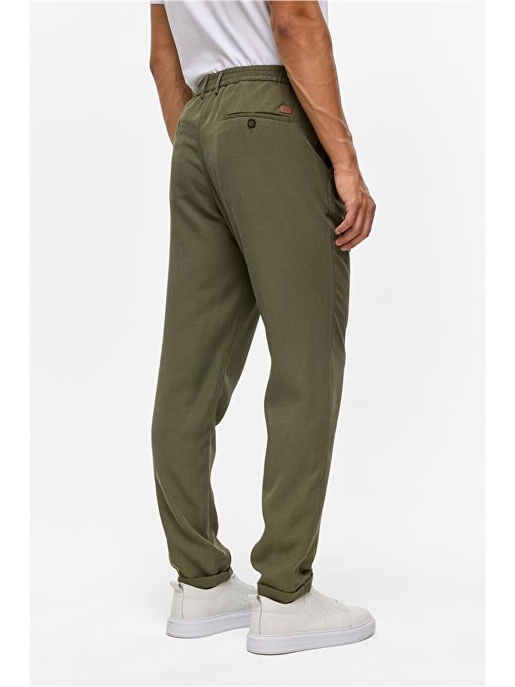 Koyu Haki Slim Armürlü Jogger Pantolon-4