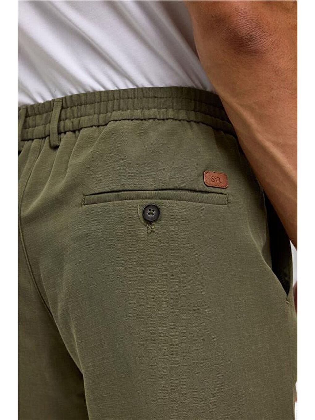 Koyu Haki Slim Armürlü Jogger Pantolon-5